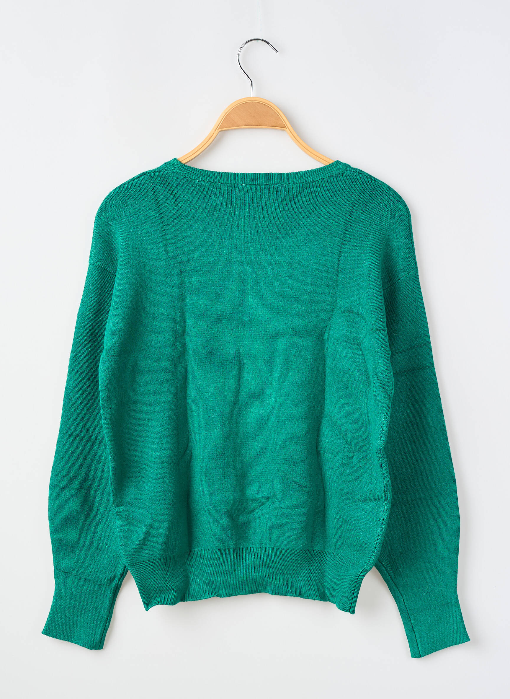 Hanorac broderie mâneci lungi verde GUESS fată