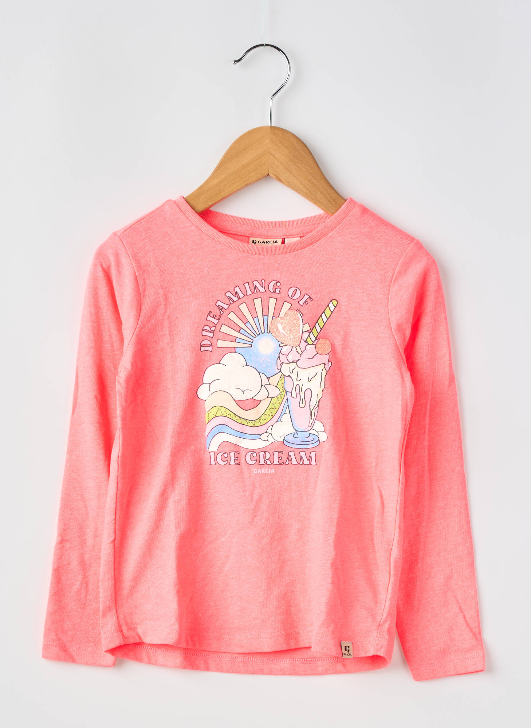 Tricou elasticitate mâneci lungi roz GARCIA fată