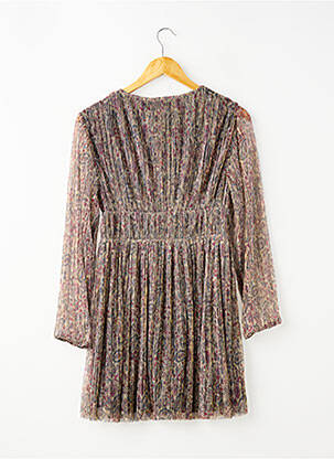 Rochie midi căptușeală mâneci lungi auriu LE TEMPS DES CERISES fată