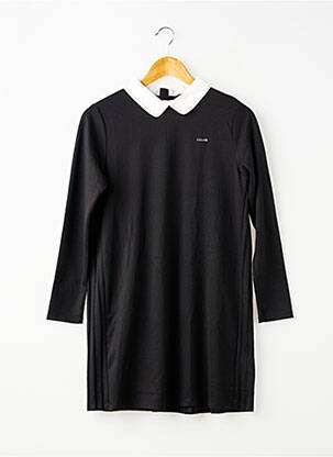 Rochie midi guler claudine mâneci lungi negru IKKS fată