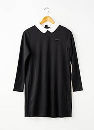 Rochie midi guler claudine mâneci lungi negru IKKS fată
