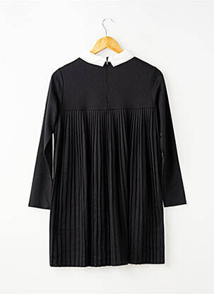 Rochie midi guler claudine mâneci lungi negru IKKS fată