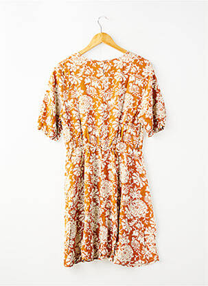 Rochie midi mâneci scurte mâneci scurte galben LE TEMPS DES CERISES fată