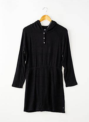 Rochie midi închidere presată mâneci lungi negru LE TEMPS DES CERISES fată