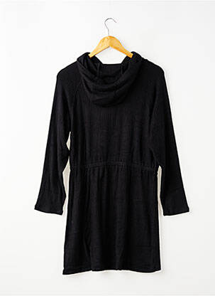 Rochie midi închidere presată mâneci lungi negru LE TEMPS DES CERISES fată