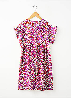 Rochie midi căptușeală mâneci scurte violet LE TEMPS DES CERISES fată