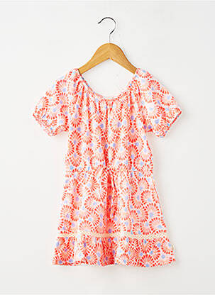 Rochie midi mâneci scurte mâneci scurte portocalie GARCIA fată