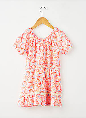 Rochie midi mâneci scurte mâneci scurte portocalie GARCIA fată