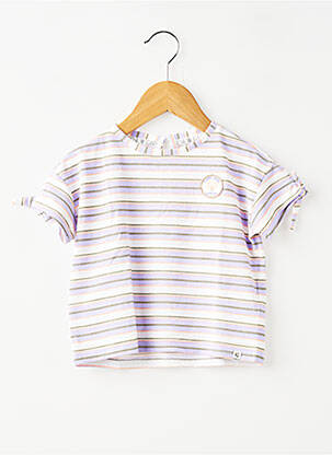 Tricou închidere cu nasturi la spate mâneci scurte violet GARCIA fată