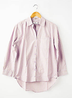 Tunică mâneci lungi țesătură poplin violet LE TEMPS DES CERISES fată