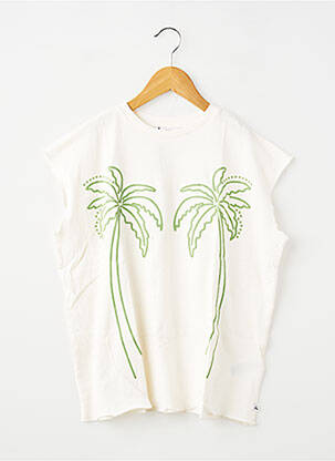 Tricou croială dreaptă mâneci scurte alb LE TEMPS DES CERISES fată