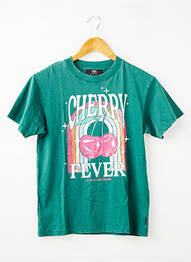 Tricou croială dreaptă mâneci scurte verde LE TEMPS DES CERISES fată