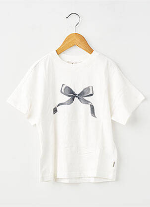 Tricou croială dreaptă mâneci scurte alb GARCIA fată