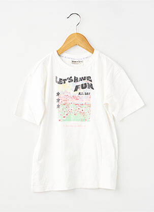 Tricou croială dreaptă mâneci scurte alb GARCIA fată
