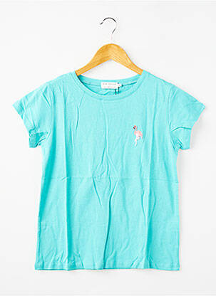 Tricou croială dreaptă mâneci scurte albastru MOLLY BRACKEN fată