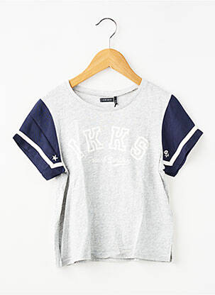 Tricou croială dreaptă mâneci scurte gri IKKS fată