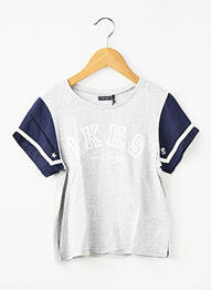 Tricou croială dreaptă mâneci scurte gri IKKS fată