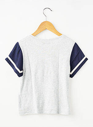 Tricou croială dreaptă mâneci scurte gri IKKS fată