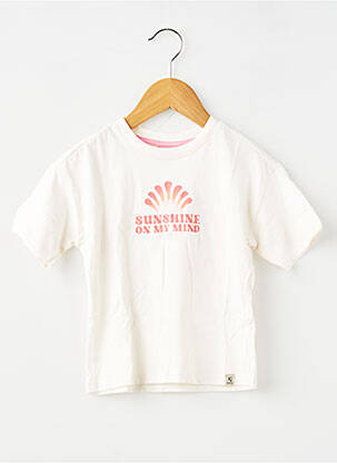 Tricou croială dreaptă mâneci scurte alb GARCIA fată