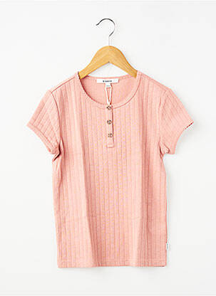 Tricou croială dreaptă mâneci scurte roz GARCIA fată