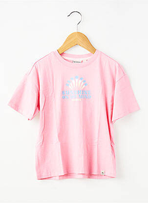 Tricou croială dreaptă mâneci scurte roz GARCIA fată
