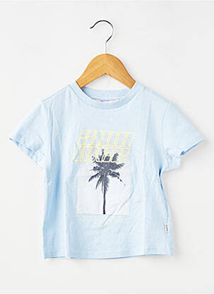 Tricou croială dreaptă mâneci scurte albastru GARCIA fată