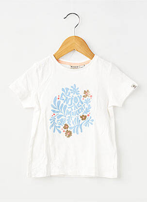 Tricou croială dreaptă mâneci scurte alb GARCIA fată