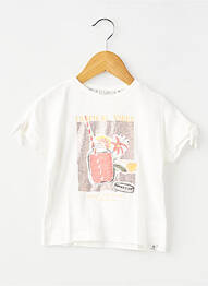 Tricou croială dreaptă mâneci scurte alb GARCIA fată