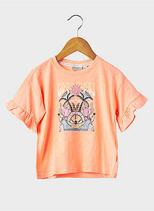 Tricou croială dreaptă mâneci scurte portocalie GARCIA fată