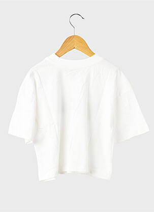 Tricou croială dreaptă mâneci scurte alb GEISHA fată
