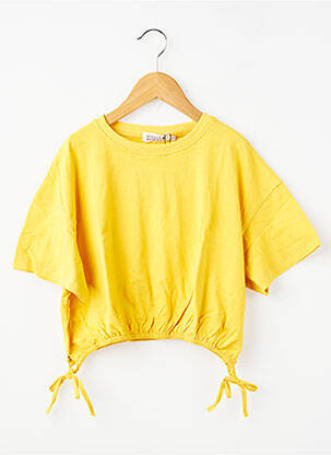 Tricou croială dreaptă mâneci scurte galben MOLLY BRACKEN fată