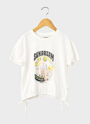Tricou croială dreaptă mâneci scurte alb GARCIA fată