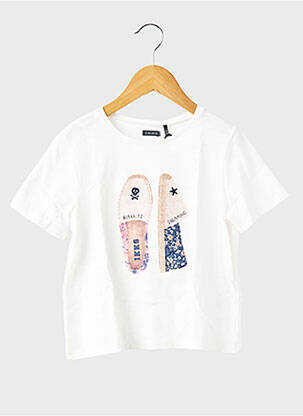 Tricou croială dreaptă mâneci scurte alb IKKS fată