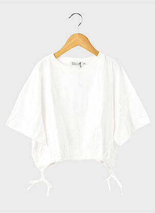 Tricou croială dreaptă mâneci scurte alb MOLLY BRACKEN fată