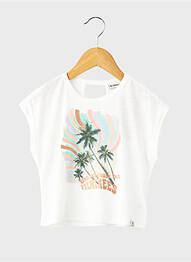 Tricou croială dreaptă mâneci scurte alb GARCIA fată