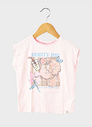 Tricou croială dreaptă mâneci scurte roz GARCIA fată