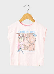 Tricou croială dreaptă mâneci scurte roz GARCIA fată