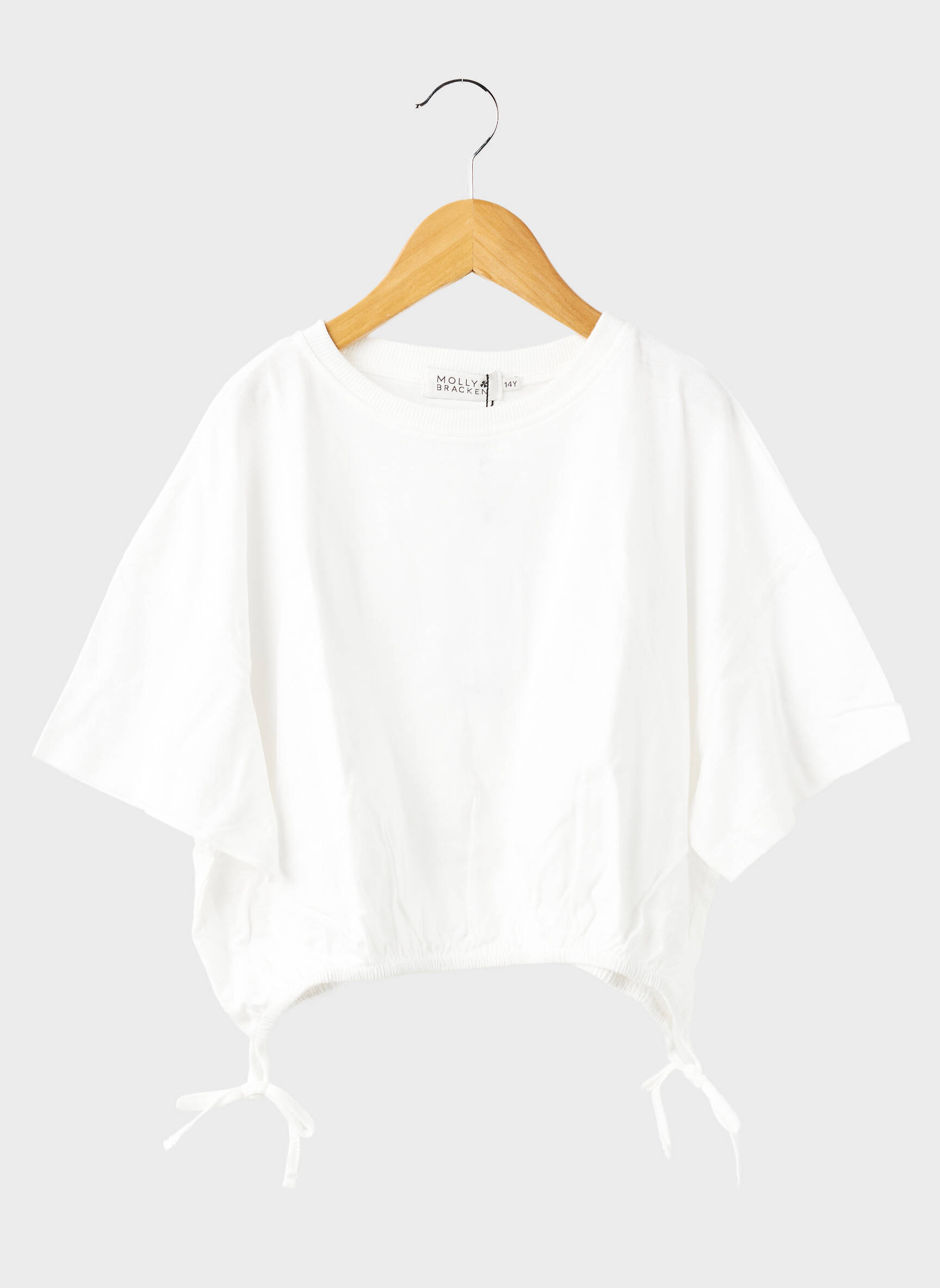 Tricou croială dreaptă mâneci scurte alb MOLLY BRACKEN fată