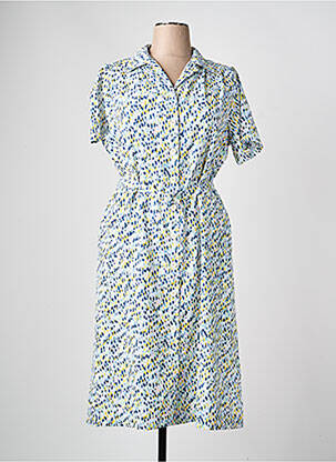 Rochie midi imprimeu fantezie mâneci scurte albastru GRIFFON femeie