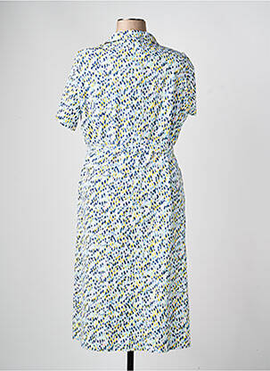 Rochie midi imprimeu fantezie mâneci scurte albastru GRIFFON femeie