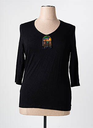 Tricou mâneci 3/4 mâneci 3/4 negru PAUSE CAFE femeie