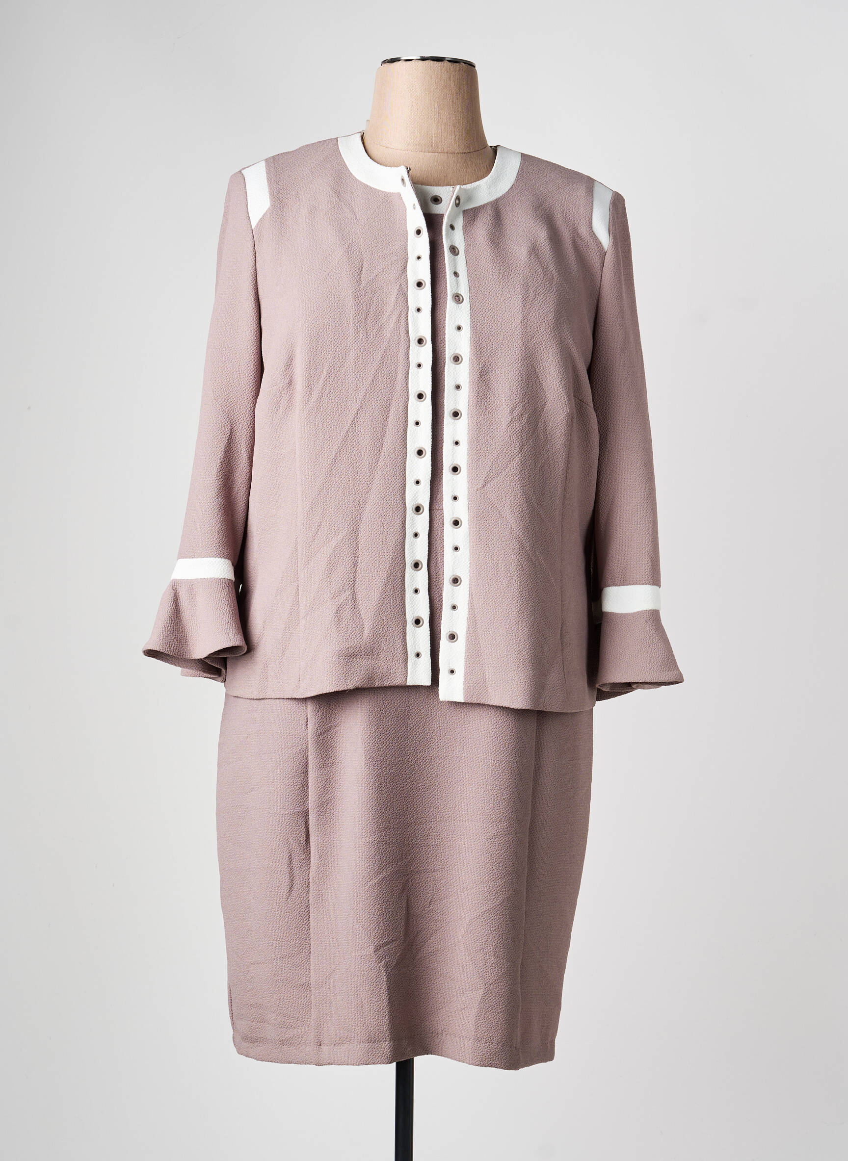 Set rochie croială cambrată maro CHRISTINE LAURE femeie