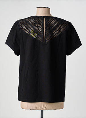 Tricou guler în v mâneci scurte negru MCM femeie