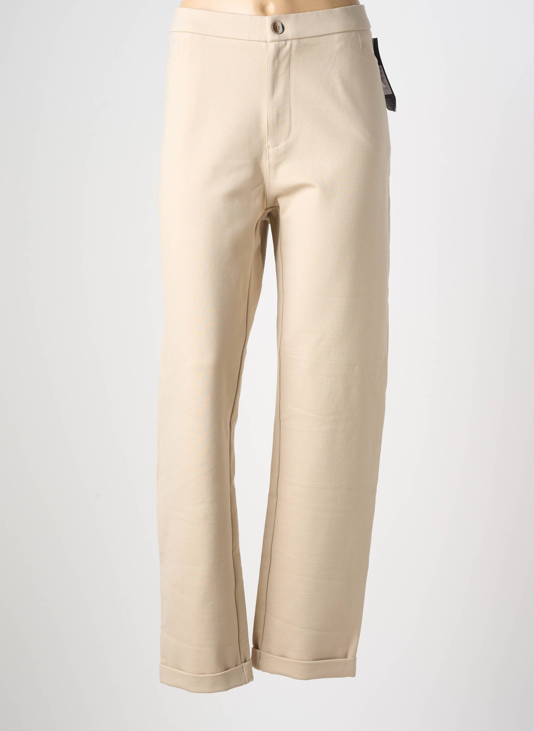 Pantalon drept elasticitate mărime normală bej WALTRON femeie