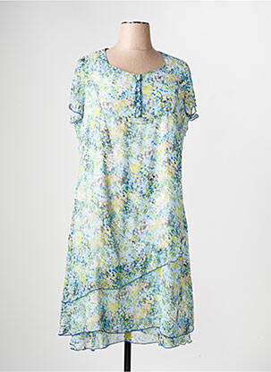 Rochie midi croială fluidă mâneci scurte albastru JEAN GABRIEL femeie