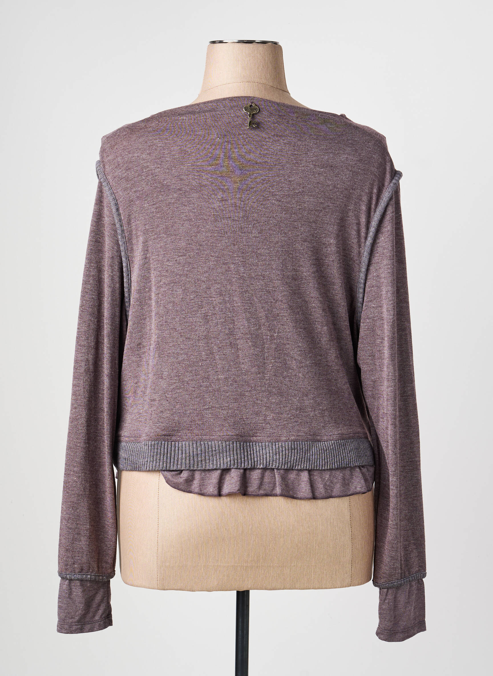 Top elasticitate mâneci lungi violet FILLE DES SABLES femeie