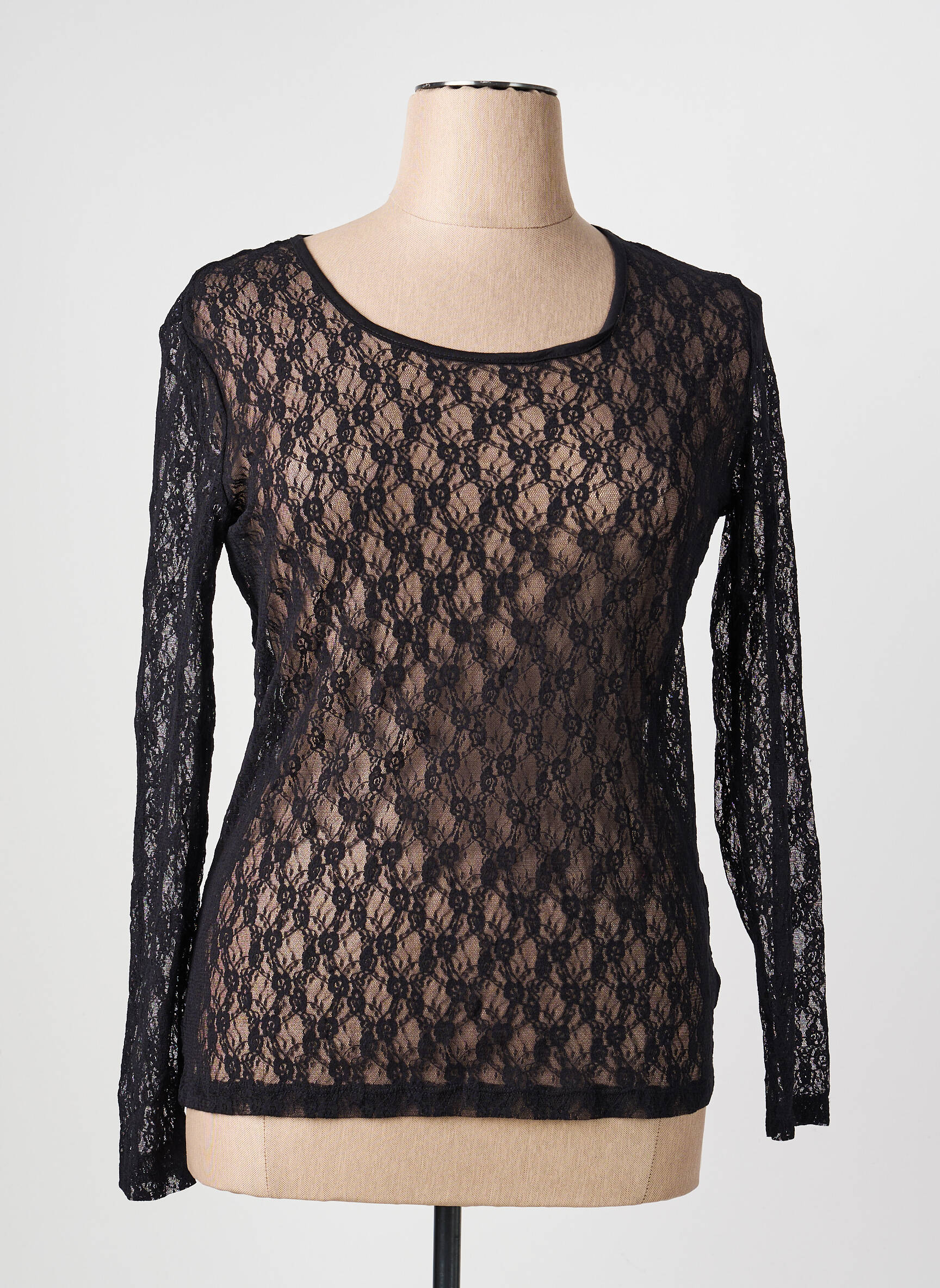 Top elasticitate mâneci lungi negru KATMAI femeie
