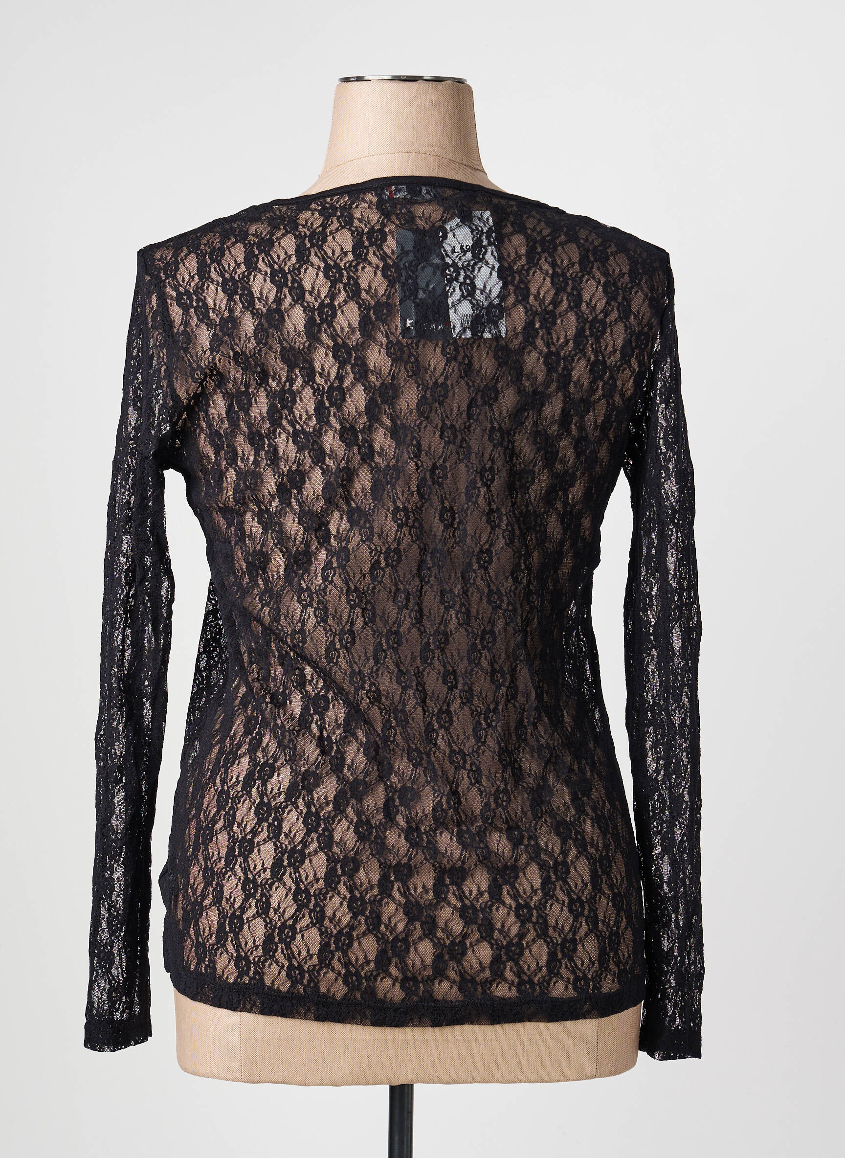 Top elasticitate mâneci lungi negru KATMAI femeie