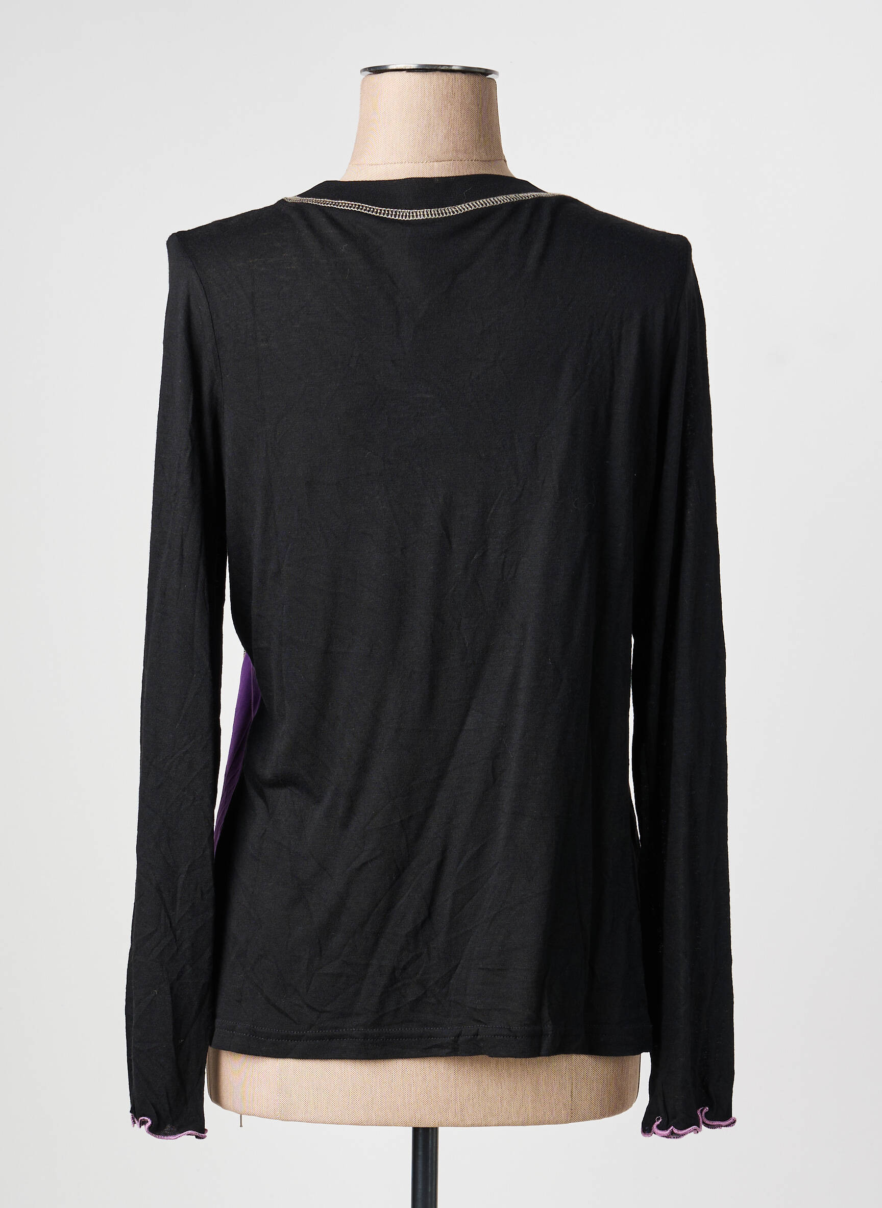 Top elasticitate mâneci lungi negru PAUSE CAFE femeie