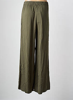Pantalon larg țesătură poplin mărime normală verde SEMIOLOGY femeie